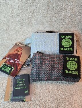 2 Dime Bags 5" Woven Padded Pouches - Aqua/Blue